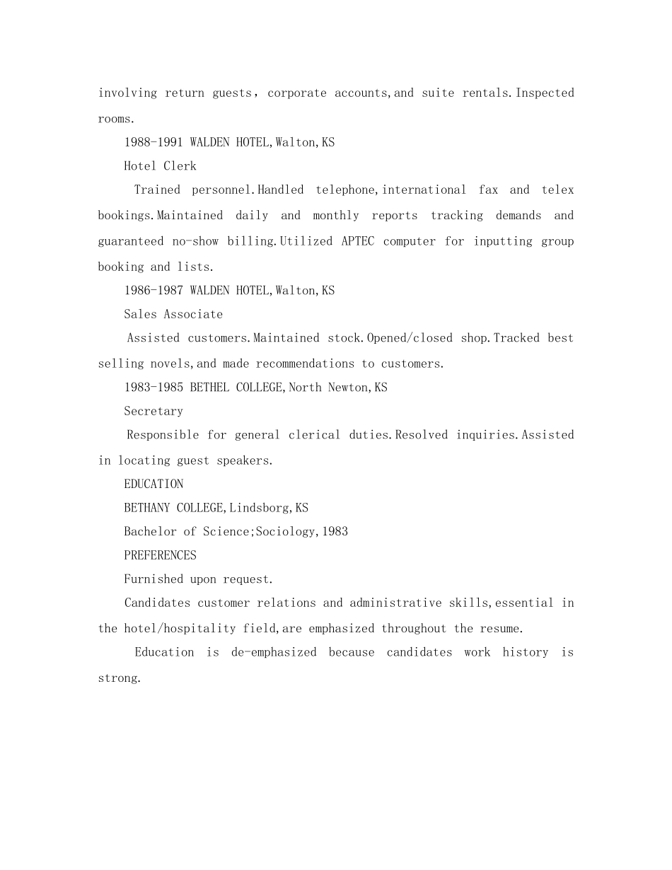 酒店服务员英文简历模板 _第3页