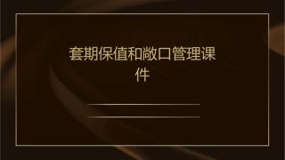 套期保值和敞口管理课件