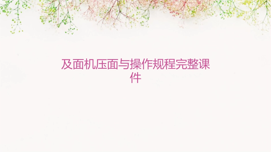 及面机压面与操作规程完整课件_第1页