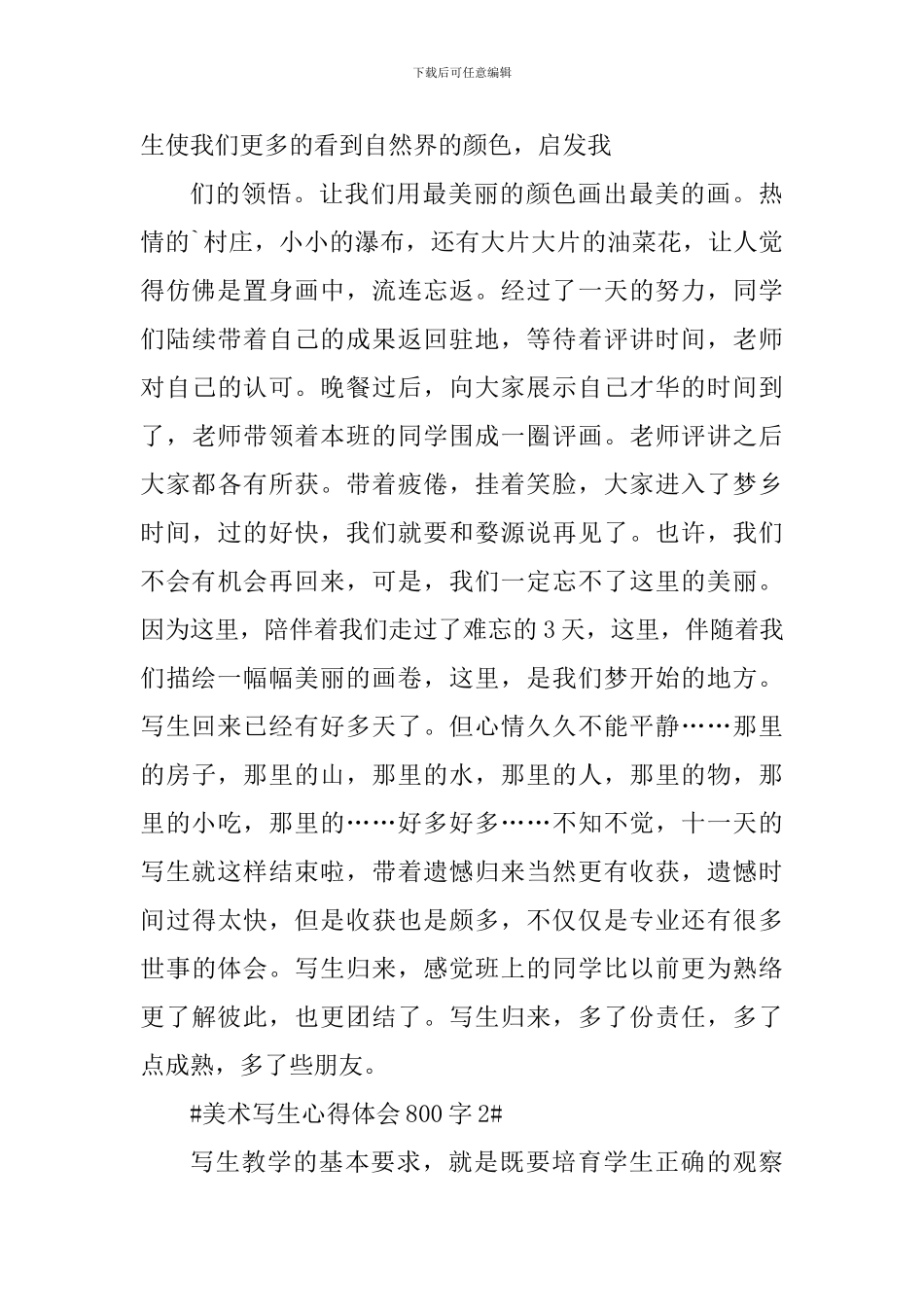 美术写生心得体会800字_第3页