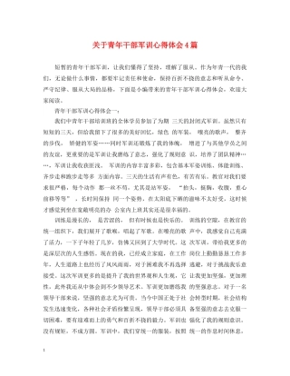 关于青年干部军训心得体会4篇 