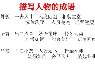 描写人物的成语