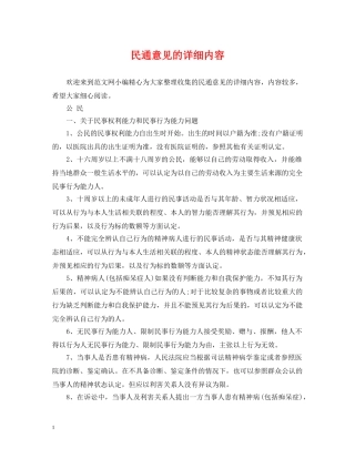 民通意见的详细内容 