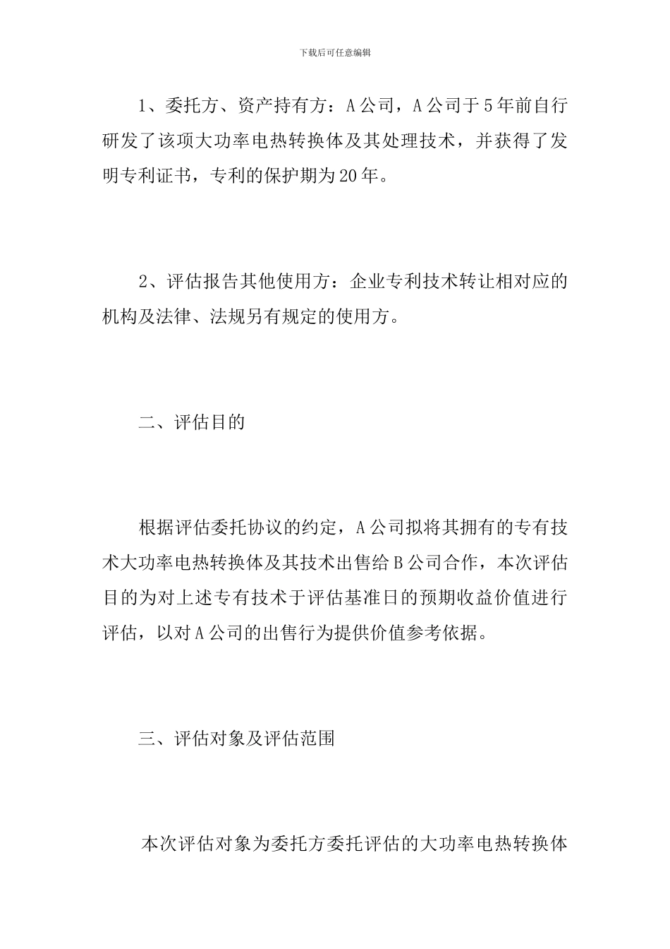 2024最新无形资产评估报告范文_第2页