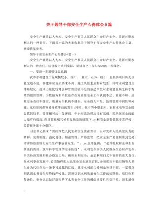 关于领导干部安全生产心得体会5篇 