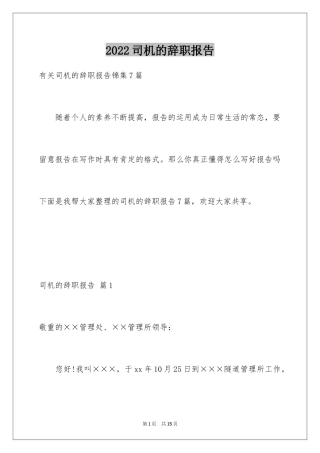 2024司机的辞职报告_7