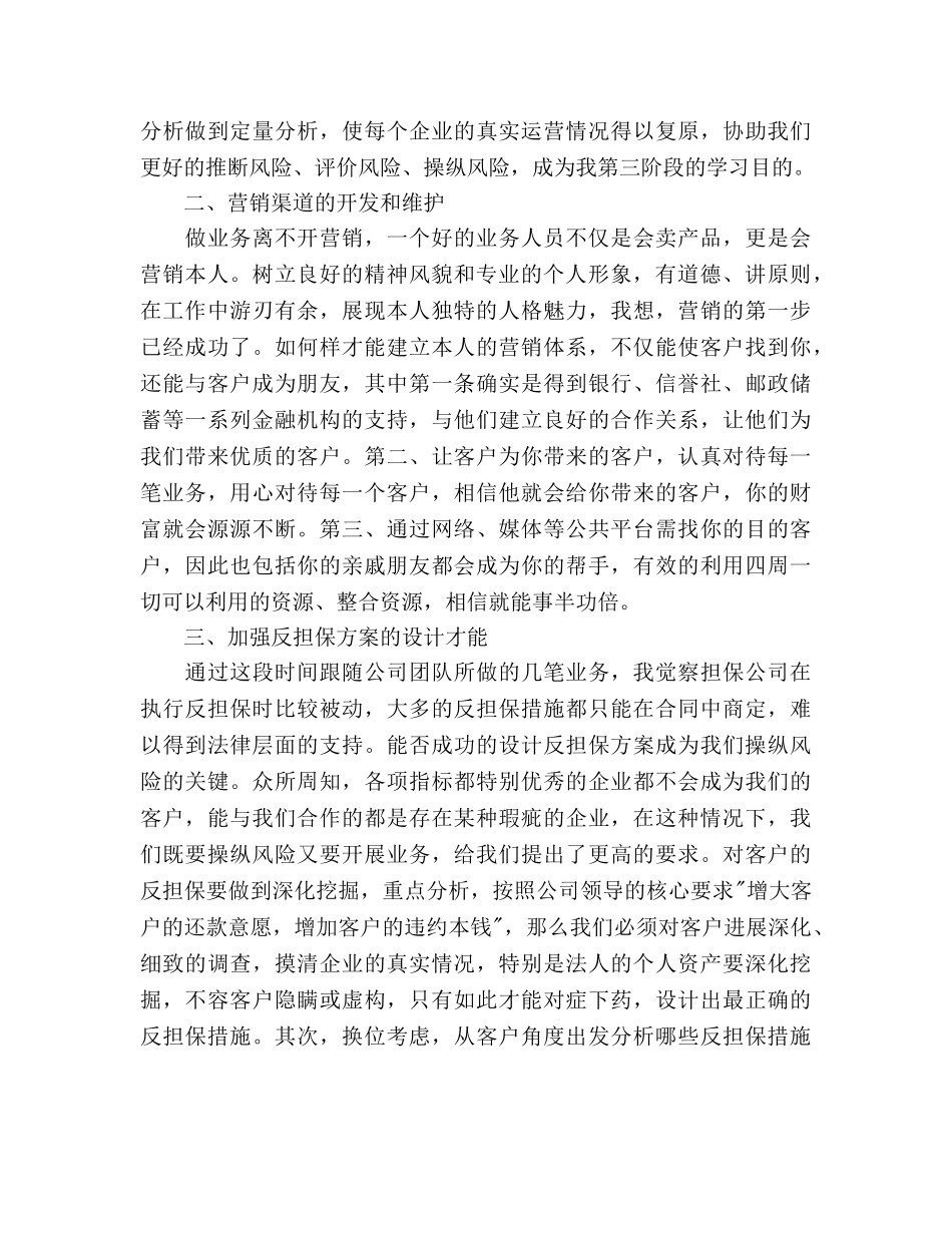 担保公司业务工作参考计划范文(1) _第2页