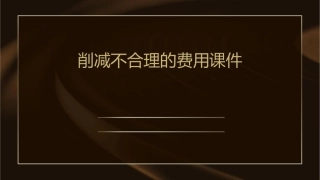 削减不合理的费用课件