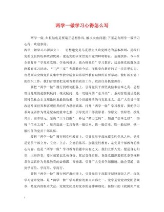 两学一做学习心得怎么写