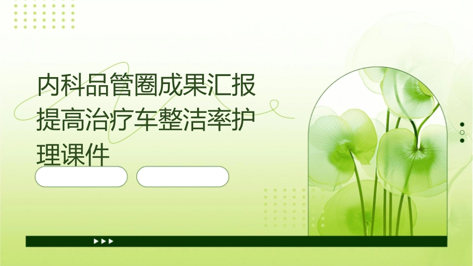 内科品管圈成果汇报提高治疗车整洁率护理课件_第1页