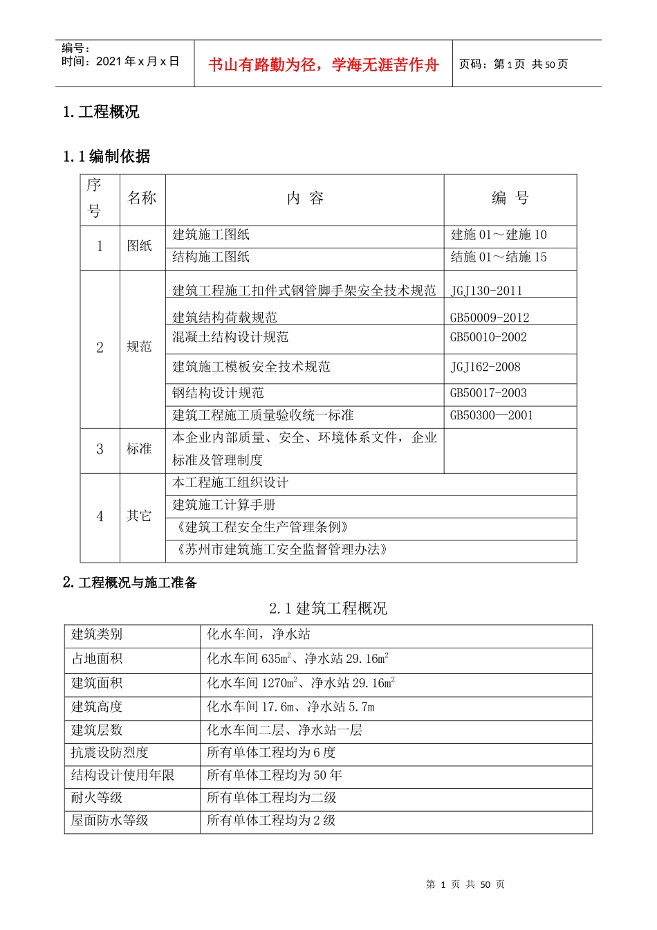新化学水处理车间660m层混凝土模板支撑工程专项方案终版_第2页