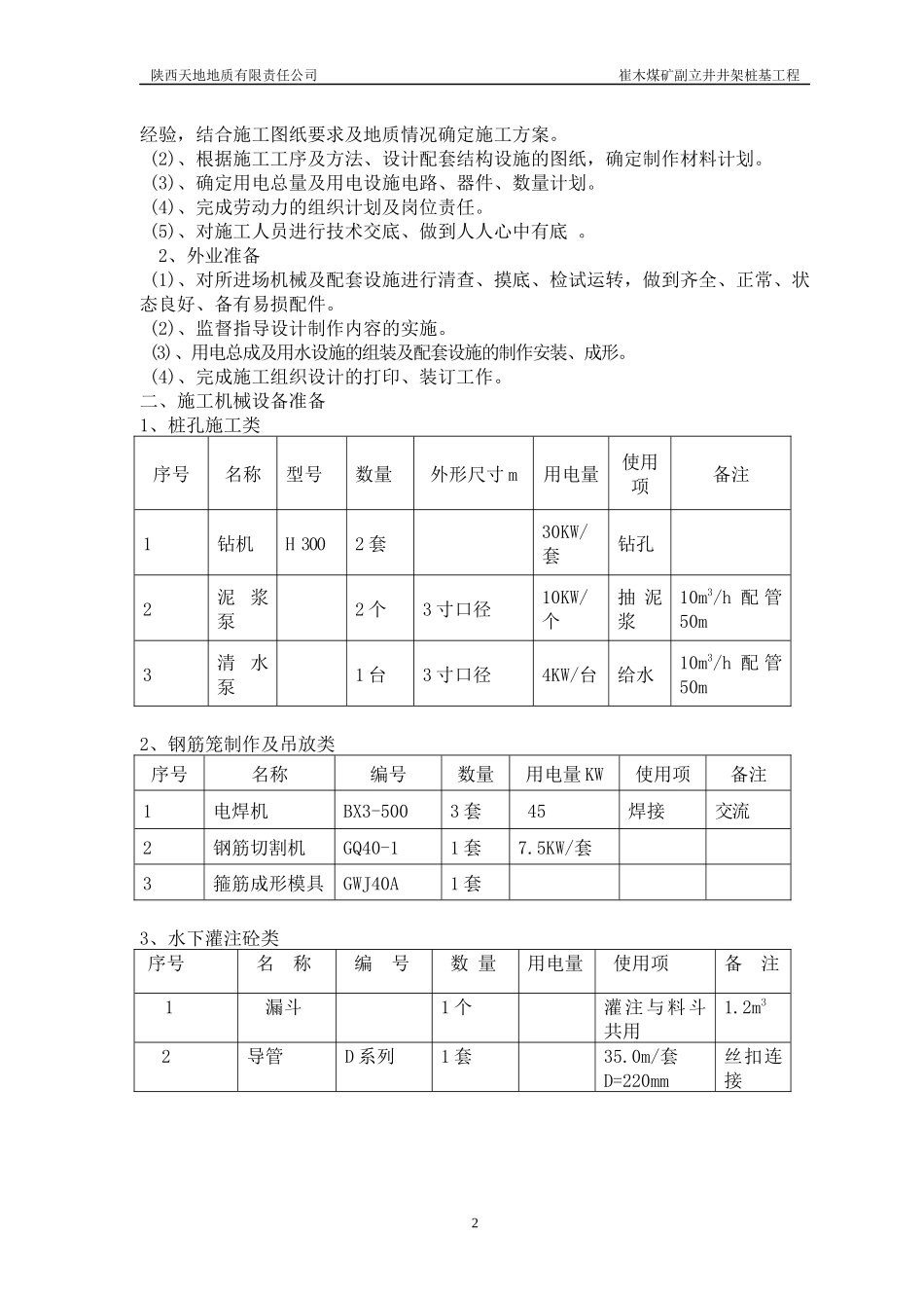 崔木煤矿副立井井架桩基施工组织计划_第2页