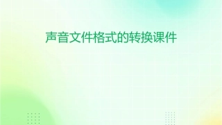 声音文件格式的转换课件