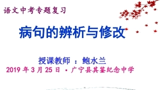 病句的辨析与修改
