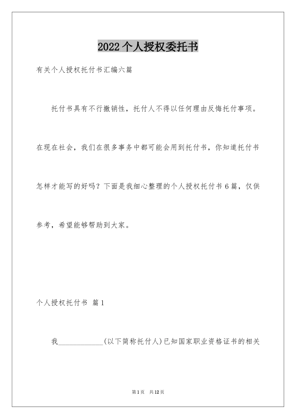 2024个人授权委托书_119_第1页