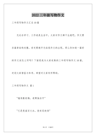 2024三年级写物作文_30