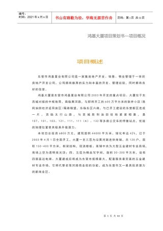 商业地产项目策划分析