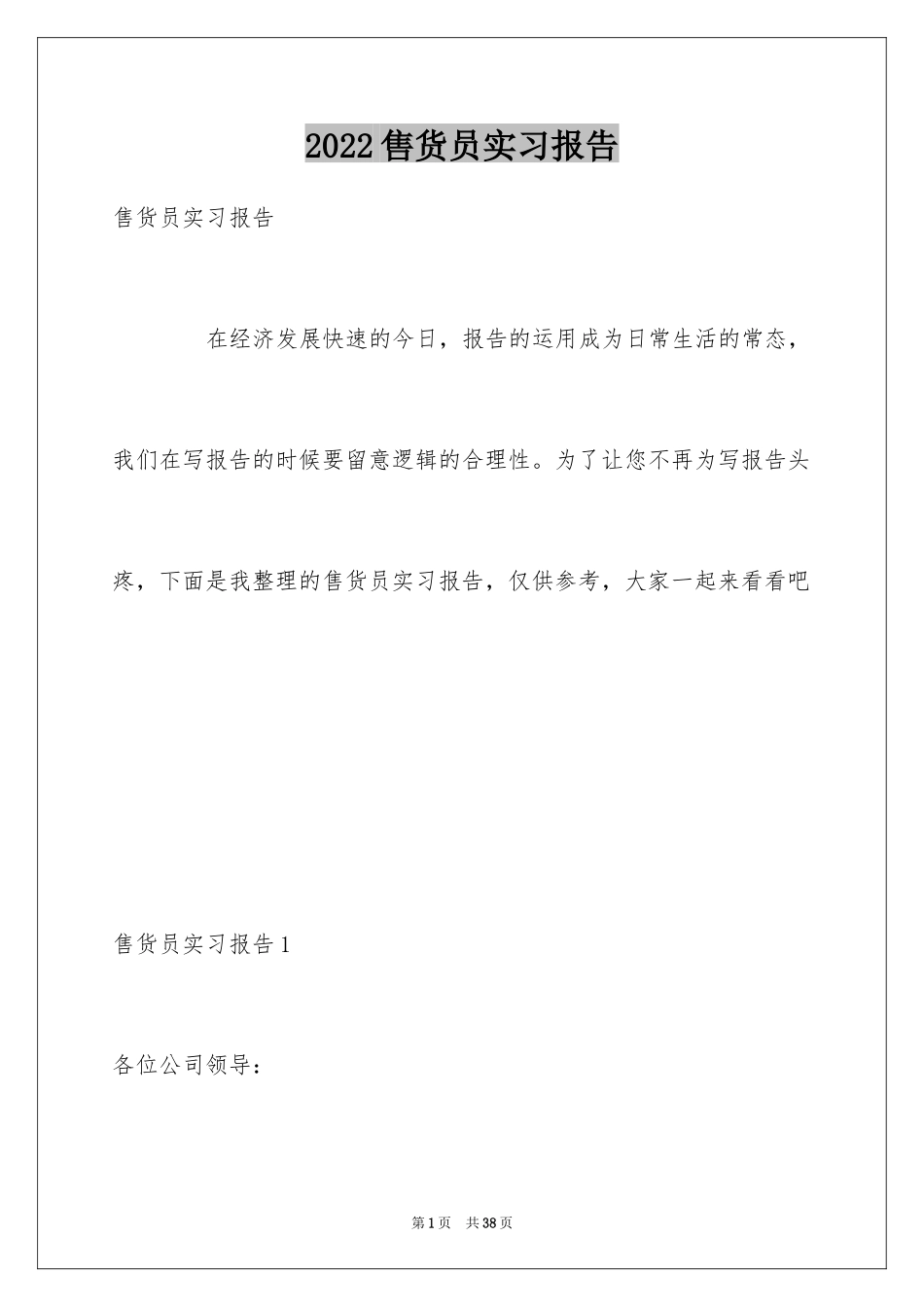 2024售货员实习报告_第1页