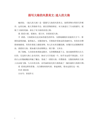 描写大海的风景美文-迷人的大海 