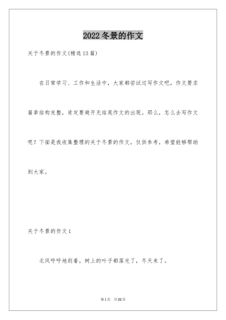 2024冬景的作文_41