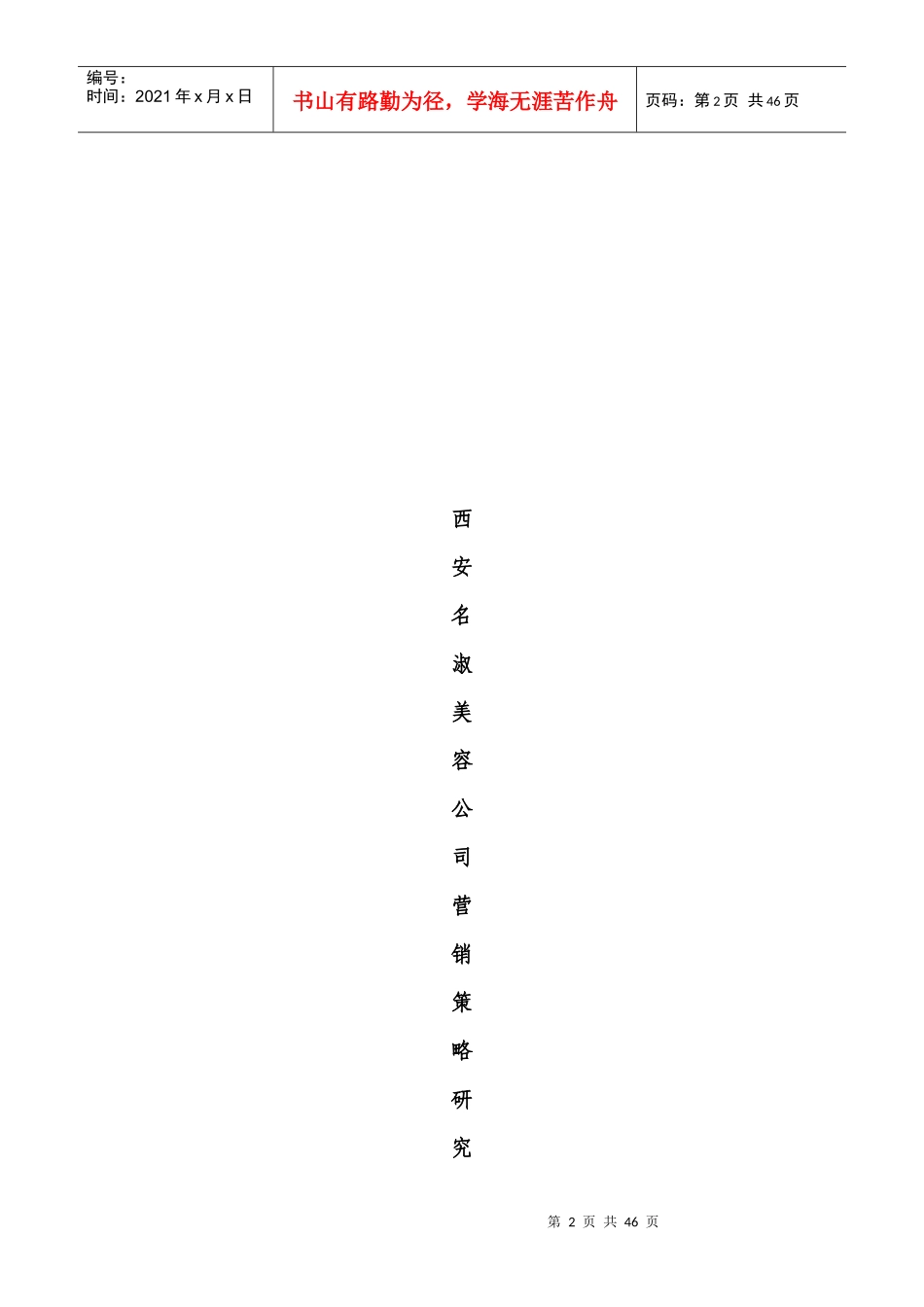 西安名淑美容公司营销策略研究_第2页