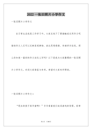 2024一张旧照片小学作文_9