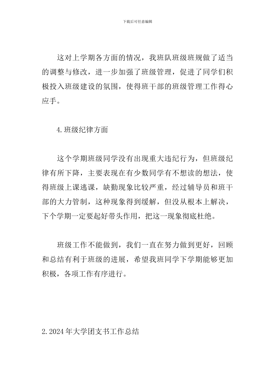 2024年大学团支书工作总结_第3页