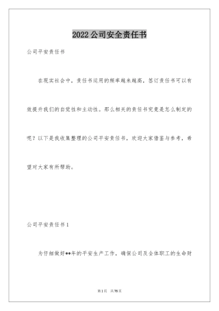 2024公司安全责任书