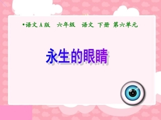 （语文A版）六年级语文下册课件永生的眼睛1