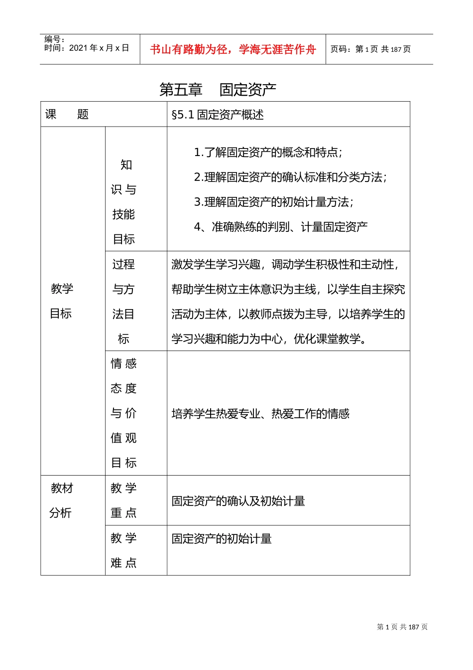 企业财务会计教学案(DOC194页)_第1页