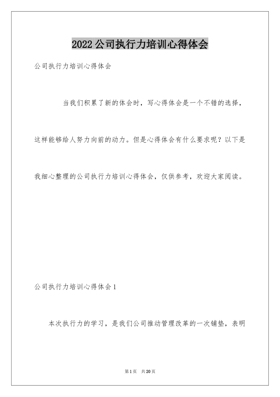 2024公司执行力培训心得体会_第1页