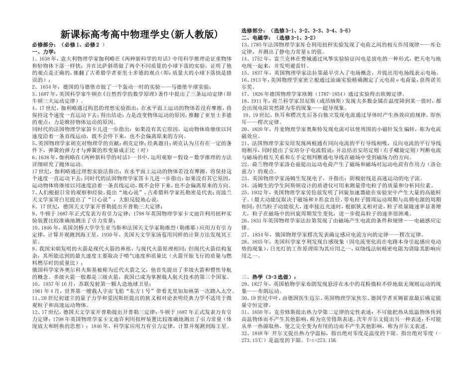新课标高考高中物理学史_第1页