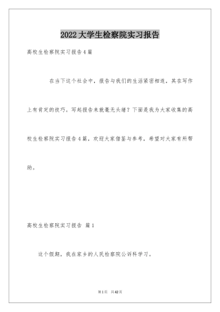 2024大学生检察院实习报告