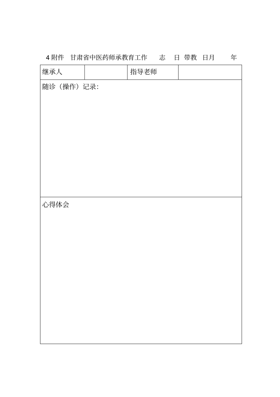 中医师承教育工作表格_第1页