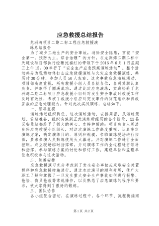 应急救援总结报告 