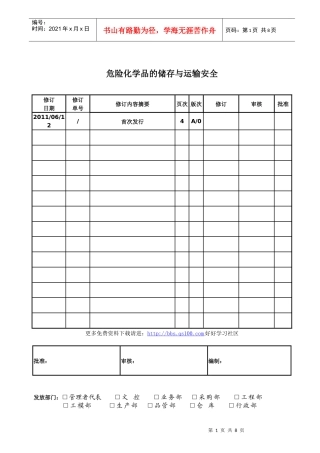 危险化学品的储存与运输安全