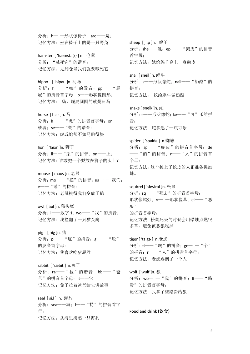 完美版小学英语单词图像记忆法_第2页