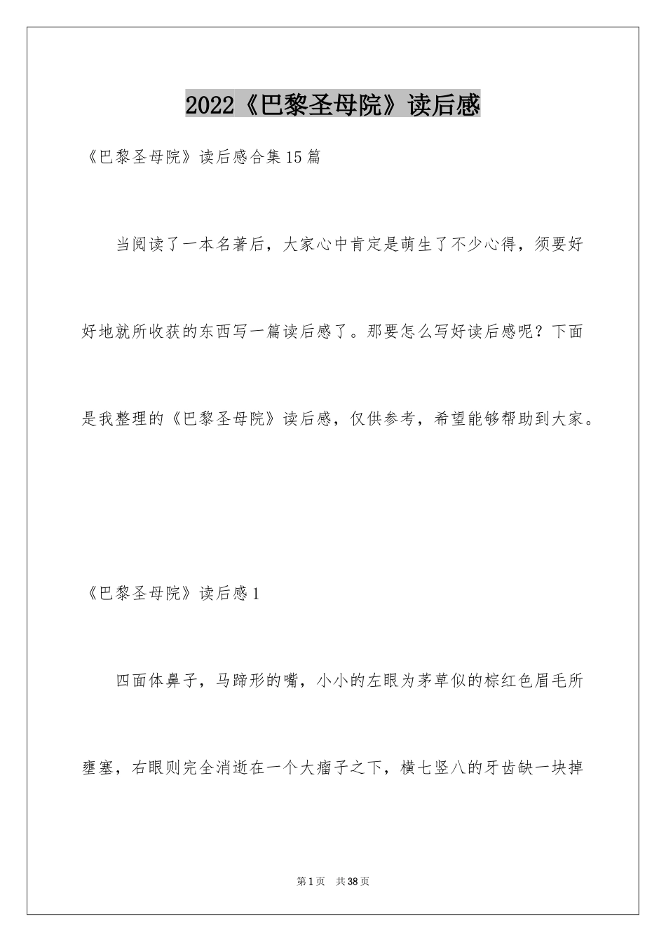 2024《巴黎圣母院》读后感_17_第1页