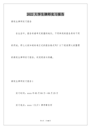 2024大学生律师实习报告