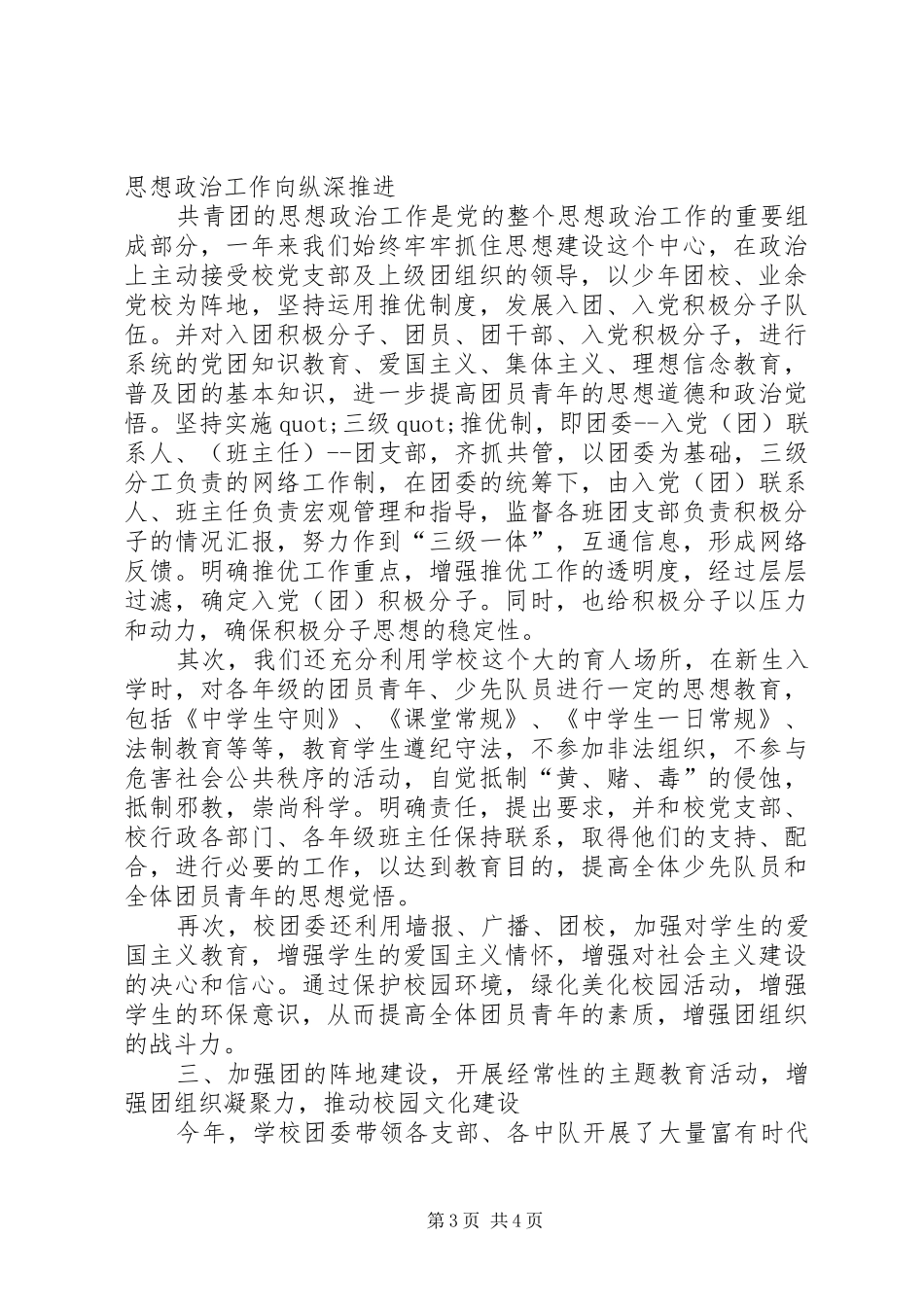 学校共青团委员会工作总结 _第3页