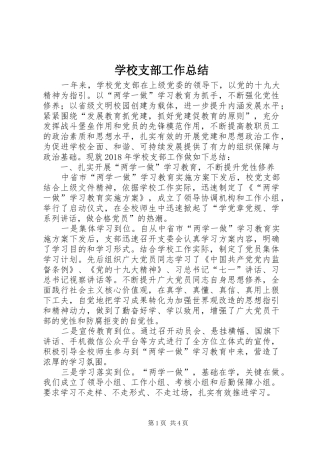 学校支部工作总结 