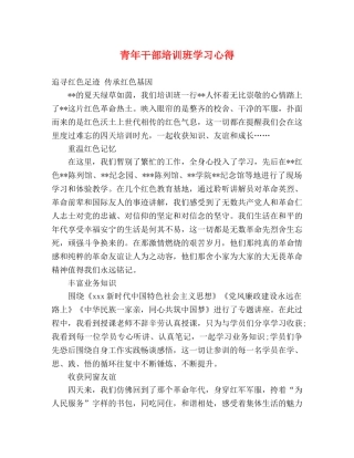 青年干部培训班学习心得 