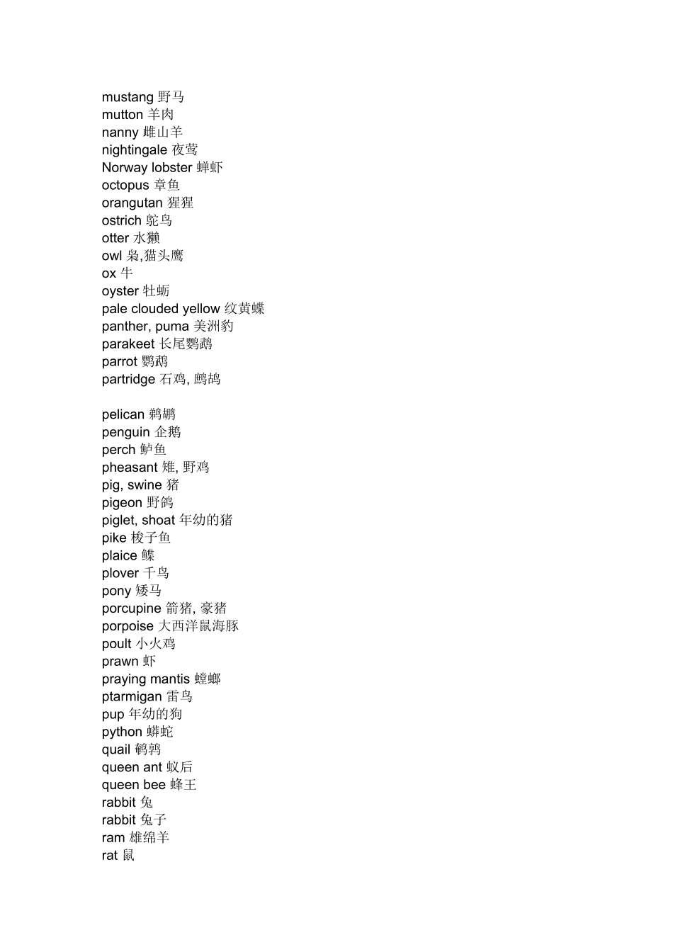 动物英语单词_第3页