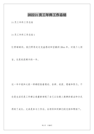 2024it员工年终工作总结
