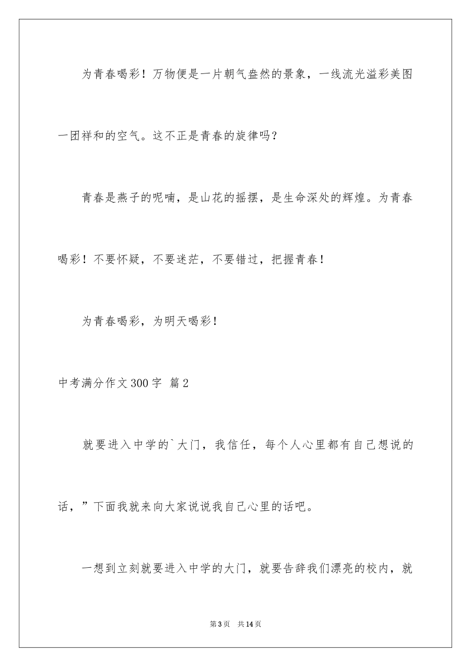 2024中考满分作文300字_55_第3页