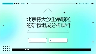 北京特大沙尘暴颗粒的矿物组成分析课件