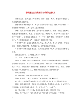 暑期社会实践采访心得体会例文 