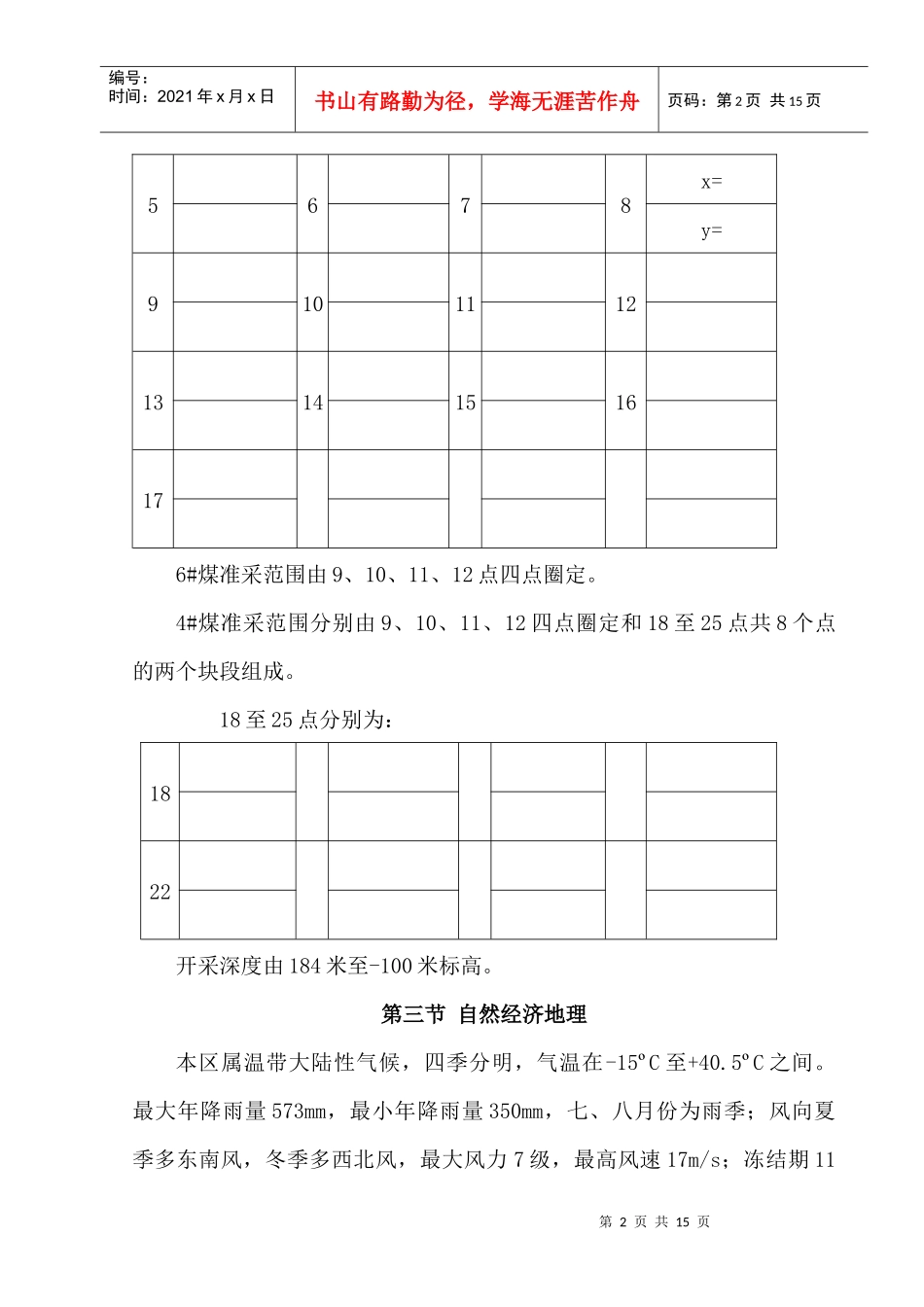 小屯煤矿矿区煤矿储量核实报告_第2页