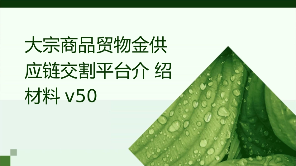 大宗商品贸物金供应链交割平台介绍材料v50课件_第1页