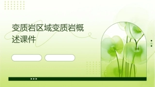 变质岩区域变质岩概述课件